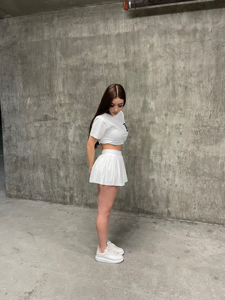 ALE PLEATED MINI SKIRT (WHT)