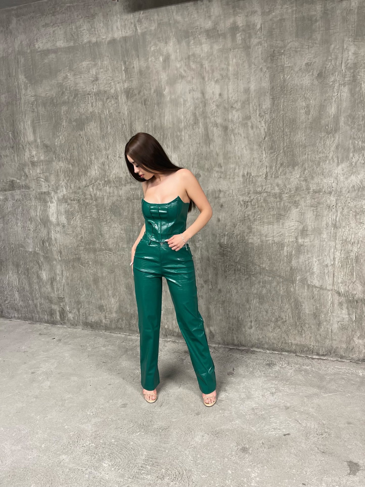 SEXY IN FAUX LEATHER PANT SET