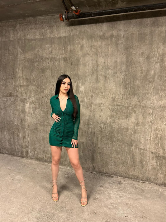 KELLY GREEN MINI DRESS